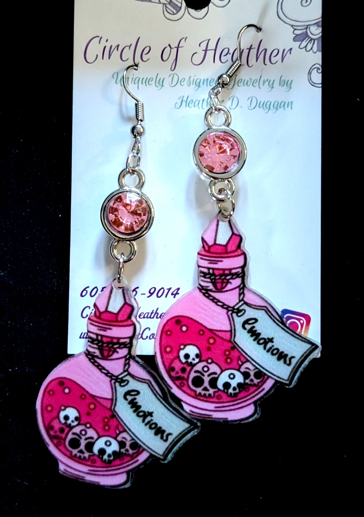 Emotions Potions Bottle Earrings - Circle of Heather
